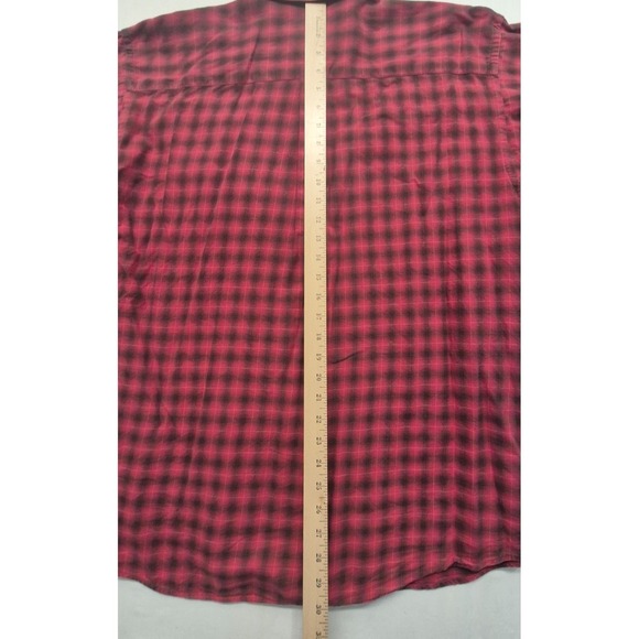 VTG Patagonia men's red/black check shirt LG button up LS Organic Cotton pocket - Picture 11 of 14
